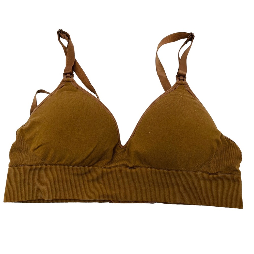 Blanqi body cooling maternity & nursing bra espresso brown women's size L